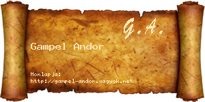 Gampel Andor névjegykártya